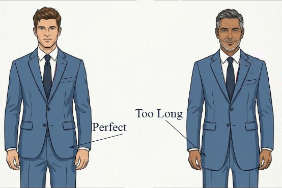 The long coat looks disproportionate.
