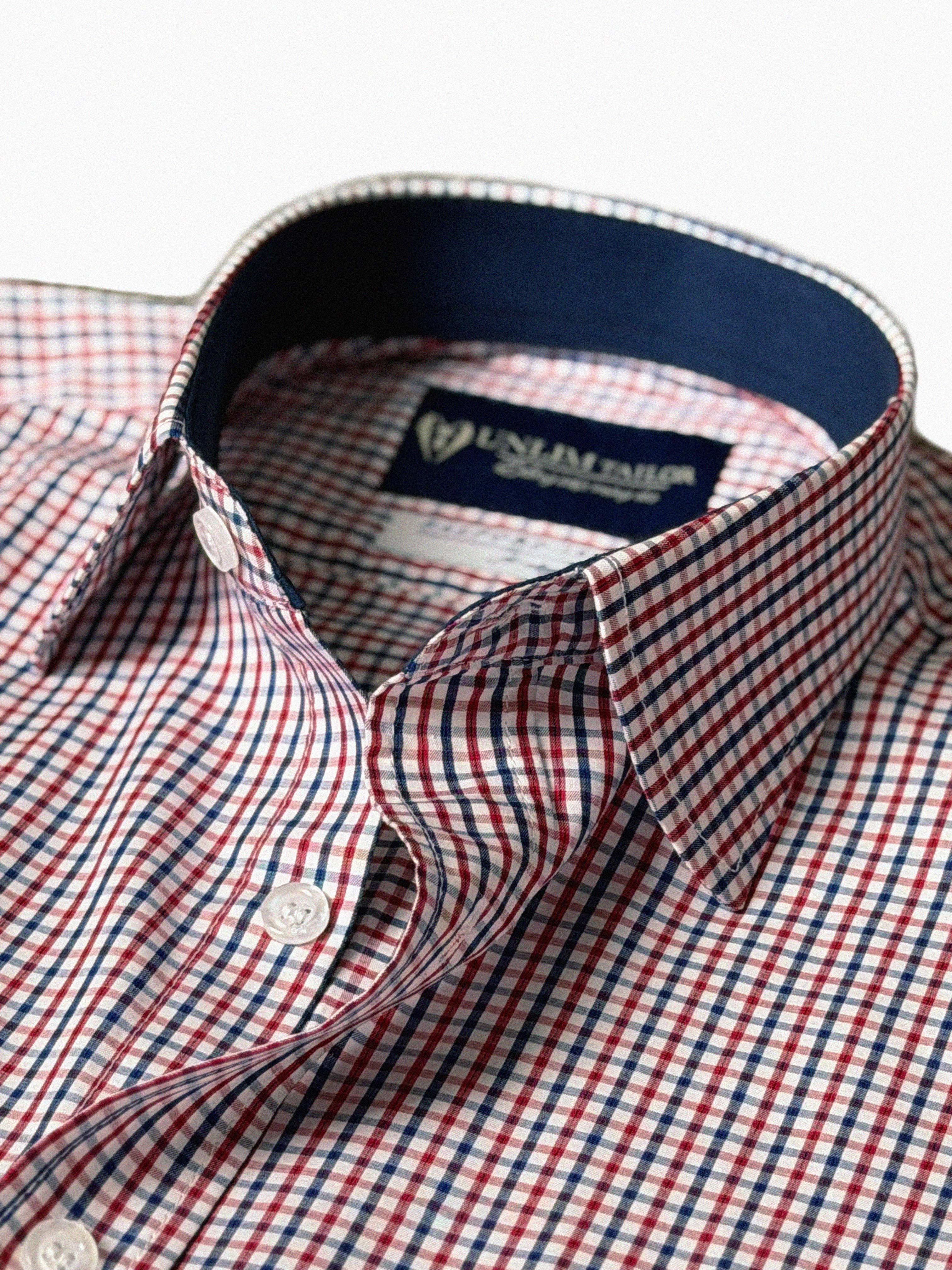 ÁO SƠ MI NAM MISCHIEF KẺ GINGHAM XANH ĐỎ - detail images