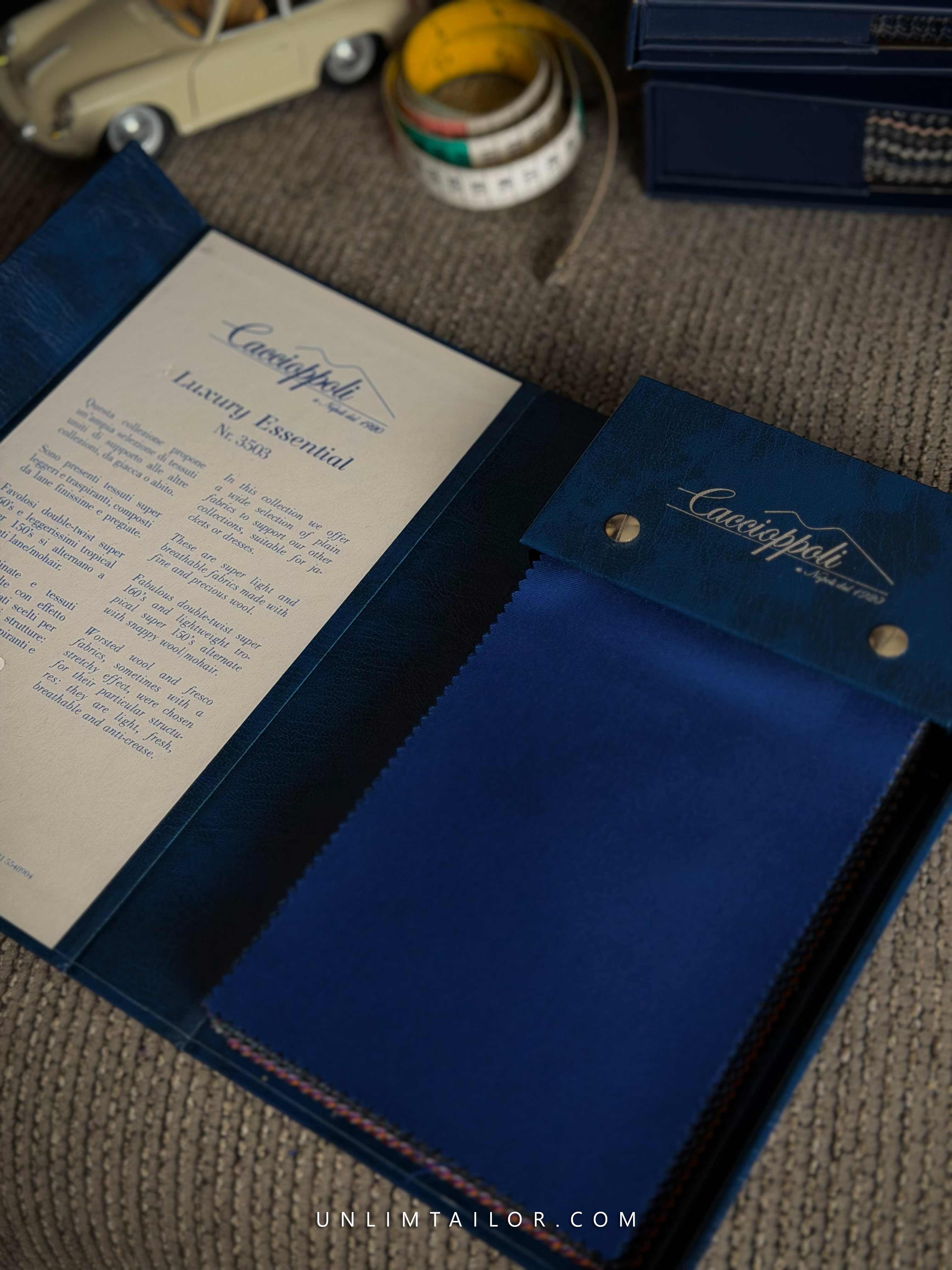 Caccioppoli Wool Silk Linen Blue - detail images