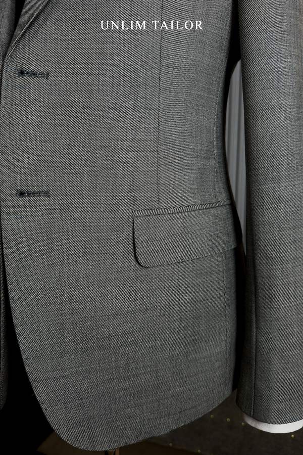 Blazer Xám Sáng Cổ K Vân Sóng - detail images